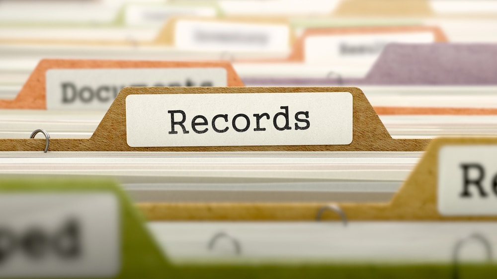 Organized records and documents labeled for custody proceedings