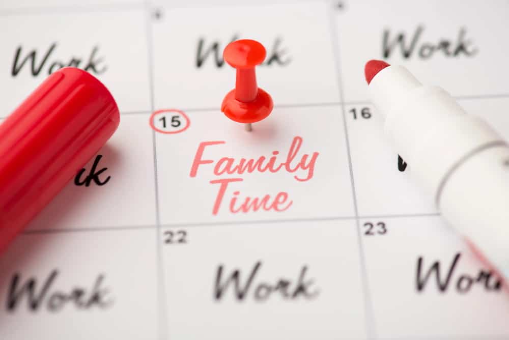 Image is of a family time calendar with a marked date, concept of scheduling co-parenting mistakes.